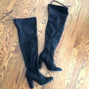 Target Black Suede Thigh High Heeled Boots